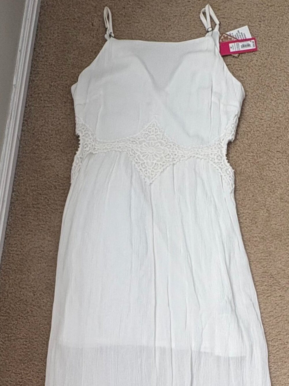 Xhilaration Ivory White Cut out Lace Maxi Dress - Size Medium - NWT